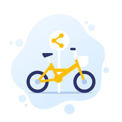 Sticker - bike sharing point, area, vector icon