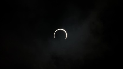 Wall Mural - the annular solar eclipse nearing its totality as seen from tamilnadu, india