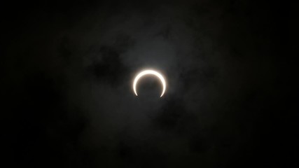 Wall Mural - annular solar eclipse nearing its totality as seen from tamilnadu, india