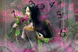  Woman with flowers and cosmic numbers