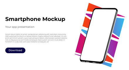 Wall Mural - realistic smartphone template mockup for user experience presentation. stylish concept design for we