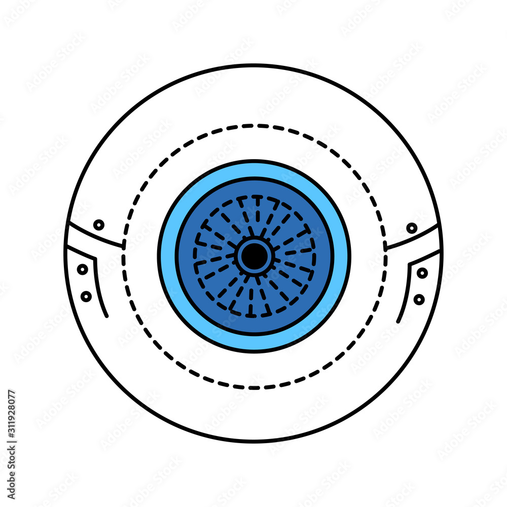 Bio artificial eye color line icon. Type of craniofacial prosthesis ...