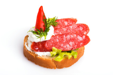  meat canapes on a white background