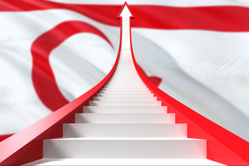 Wall Mural - Northern Cyprus success concept. Graphic shaped staircase showing positive financial growth. Business theme.
