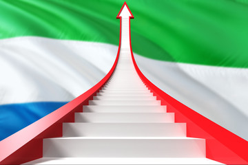 Wall Mural - Sierra Leone success concept. Graphic shaped staircase showing positive financial growth. Business theme.