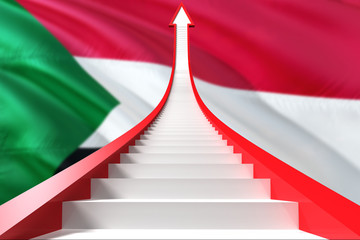 Wall Mural - Sudan success concept. Graphic shaped staircase showing positive financial growth. Business theme.