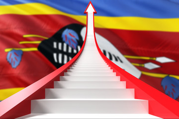 Wall Mural - Swaziland success concept. Graphic shaped staircase showing positive financial growth. Business theme.