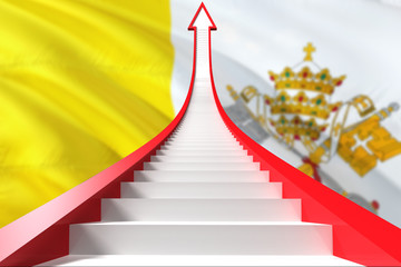 Wall Mural - Vatican City success concept. Graphic shaped staircase showing positive financial growth. Business theme.