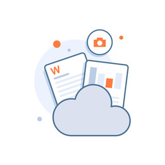 Wall Mural - cloud computing and storage vector icon. technology design template