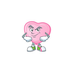 Wall Mural - Pink love balloon mascot cartoon character style with Smirking face