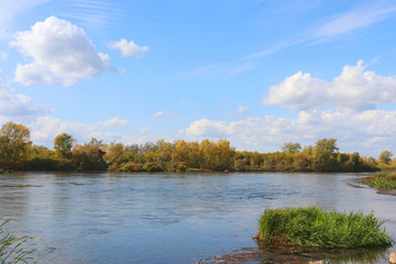 Wall Mural - autumn landscape with river