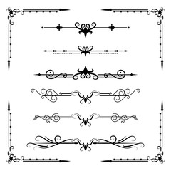 text separator decoratice divider book typography ornament design elements vintage dividing shapes b