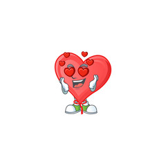 Sticker - Super cute Falling in love red love balloon cartoon character