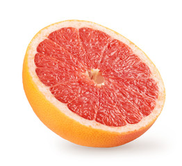 Wall Mural - slice of grapefruit isolated on white background
