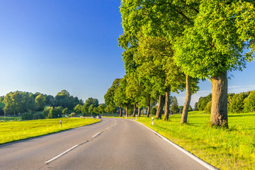 Beautiful country road in Bavaria, Germany.