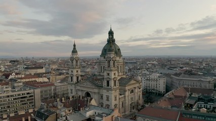 Wall Mural - Europe, Hungary, Budapest, St Stephen basilica. Aerial video