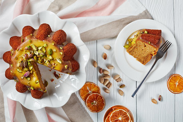 Wall Mural - pumpkin carrot pound cake with orange icing