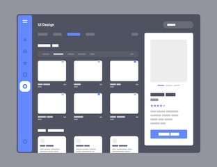 Wall Mural - concept for social media, online store, hotel reservation. wireframes screens. dashboard ui and ux d