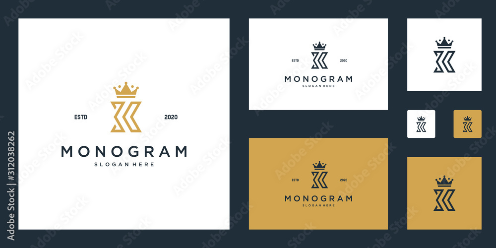 Royal King / Crown logo design inspiration Stock Vector | Adobe Stock