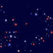 © SunwArt - Flying red blue white star sparkles vector american patriotic background.