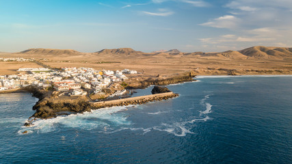 Aerial view of El Cotillo bay, fuerteventura. Canary islands