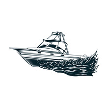 Fishing Boat Vector Illustration Design Isolated On White Background