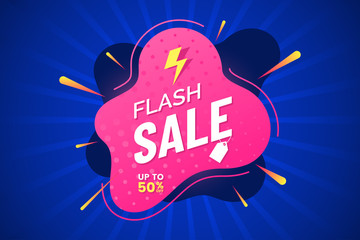 Wall Mural - flash sale banner template. discount label with place for text. promotion poster. abstract text box.