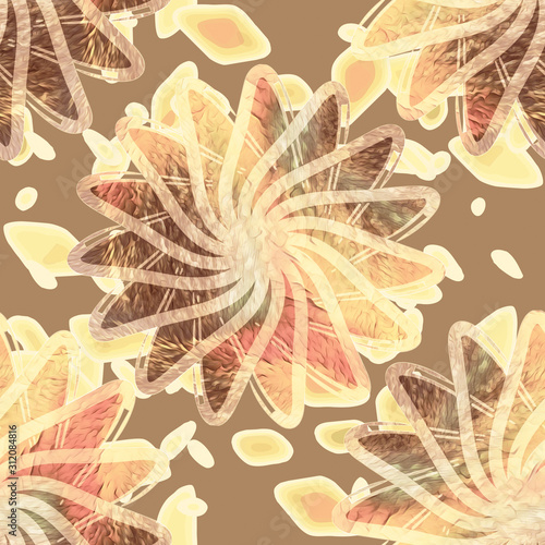 Ornamental design with spots, seamless pattern.