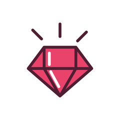 Sticker - happy valentines day diamond gem love romantic feeling icon