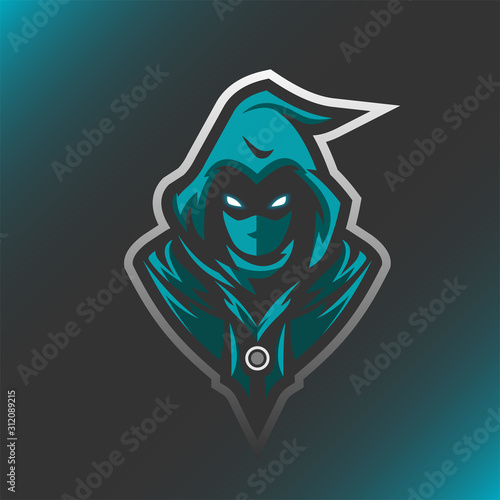 Fotomural dead Reaper Mascot Gaming Esport Logo Illustration Template