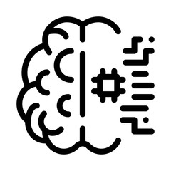 Poster - Ai Brain Chip Icon Vector. Outline Ai Brain Chip Sign. Isolated Contour Symbol Illustration