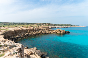 Cliff at the Mediterranean sea shore