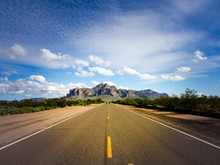 Road To Superstition Mountains In Arizona