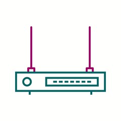 Sticker - Unique Wifi Router Vector Line Icon