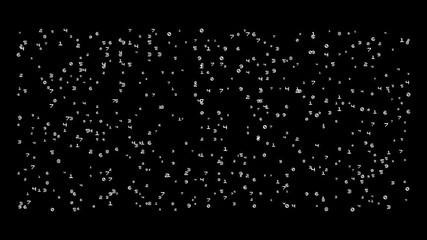 Wall Mural - abstract looping background with random numbers