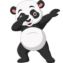 Wall Mural - Cute panda cartoon in dabbing pose