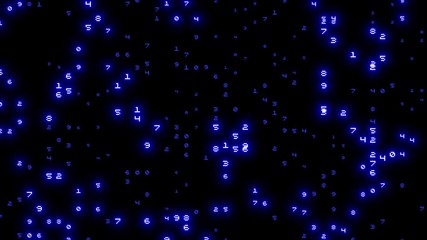 Wall Mural - blue random numbers loop