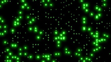 Wall Mural - green random number loop