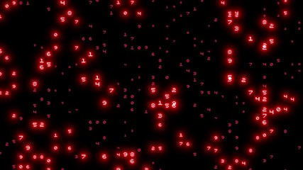 Wall Mural - red glowing random number loop