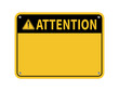 © Alano Design - Attention sign. Blank sign isolated on white background. Vector illustration.