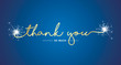 © simbos - Thank You handwritten lettering tipography sparkle firework gold white blue background