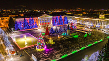 Festive New Year Decoration Of The Central Square In The City
