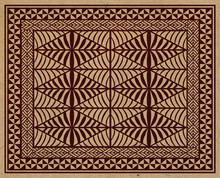 Jute Fabric Covered By Pattern Inspired By Tonga Islands Traditional Design Elements.