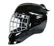 Hockey goalie black helmet mask isolated on white background