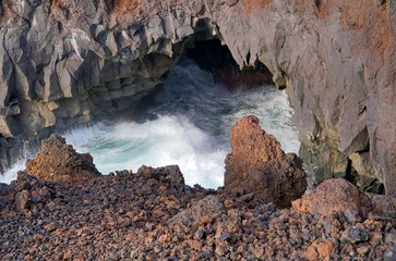 Wall Mural - Lanzarote, Spain, raging sea