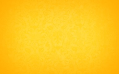 Stylish yellow vintage wallpaper with a vignette, retro background