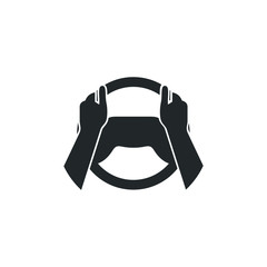 Poster - car steering wheel and driver's hands icon template color editable. car steering wheel and driver's hands symbol vector sign isolated on white background illustration for graphic and web design.