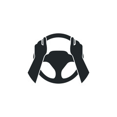 Poster - car steering wheel and driver's hands icon template color editable. car steering wheel and driver's hands symbol vector sign isolated on white background illustration for graphic and web design.