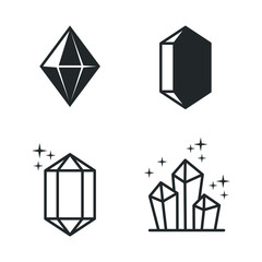 Poster - diamond icon template color editable. diamond symbol vector sign isolated on white background illustration for graphic and web design.