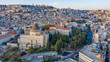 Nazareth Closeup from Drone at Sunset in Israel